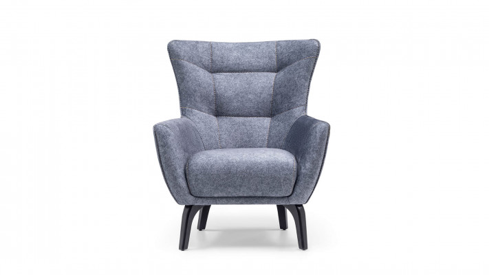 Armchair Living Room Wing Chair Fabric Armchair Gray Upholstered Single-Seater Chair