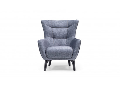 Armchair Living Room Wing Chair Fabric Armchair Gray Upholstered Single-Seater Chair