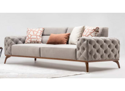 Couch Upholstered Sofa Three-Seater Sofa 3-Seater Fabric Sofa Gray Modern