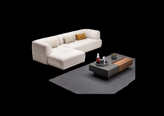 Corner suite corner sofa L-shaped fabric sofa upholstered sofa couch sofa beige