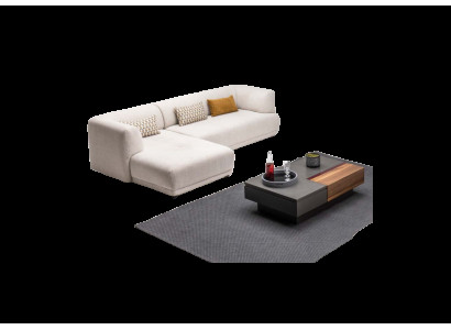 Corner suite corner sofa L-shaped fabric sofa upholstered sofa couch sofa beige