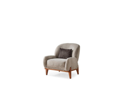 Armchair Wingback Chair Fabric Chair Gray Upholstered Seat Living Room Single Seater