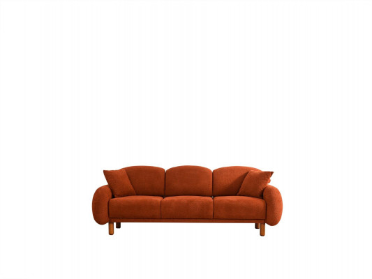 Upholstered Sofa Orange Three-Seater Sofa 3-Seater Fabric Sofa Couch Modern