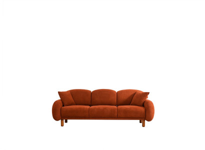 Upholstered Sofa Orange Three-Seater Sofa 3-Seater Fabric Sofa Couch Modern