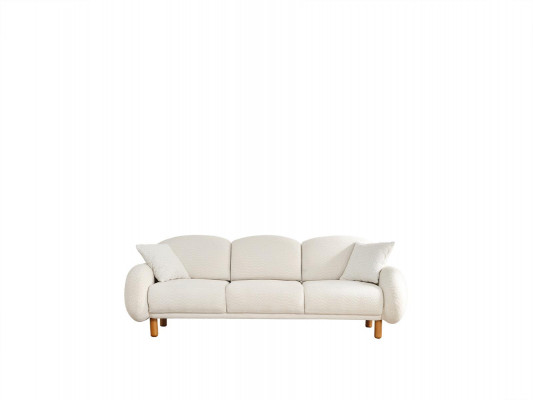 Couch Three-Seater Sofa 3 Seater Fabric Sofa Upholstered Sofa White White Modern