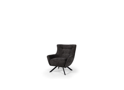 Living room armchair wingback chair fabric armchair gray upholstery seat single-seater