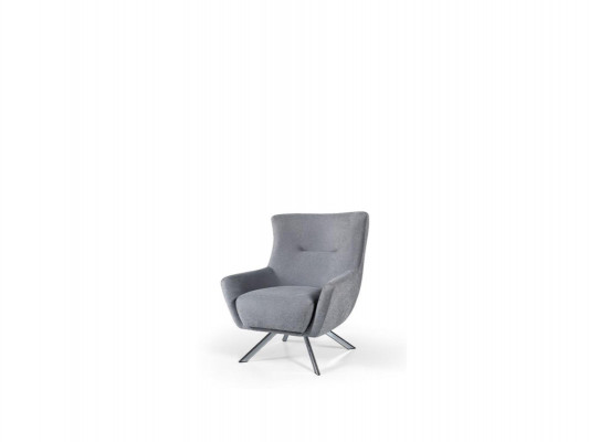Fabric armchair living room single armchair wing chair gray upholstered seat