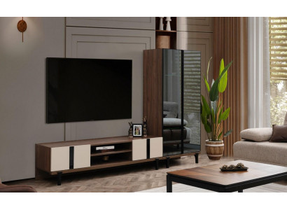 Designer living room suite, elegant TV stand, luxurious lowboard, 2-piece set