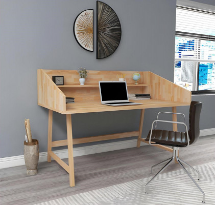 Stylish Light Brown Desk Designer Office Desks Luxury Wood Furniture