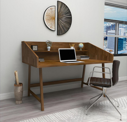 High-quality wood table, designer office desk, modern wooden furniture desk