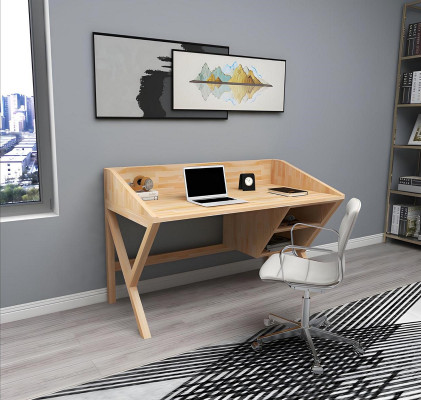 Modern light brown office desk chic luxury wooden desks