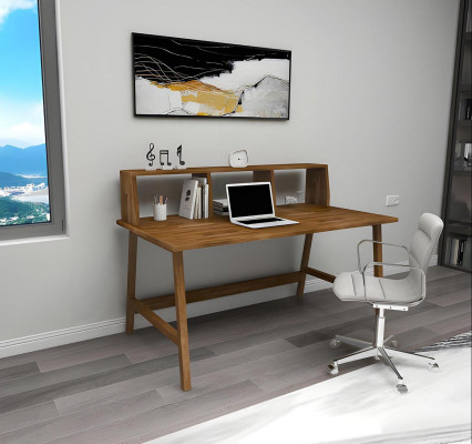 Sturdy Brown Table Country House Style Desks Luxurious Office Furniture