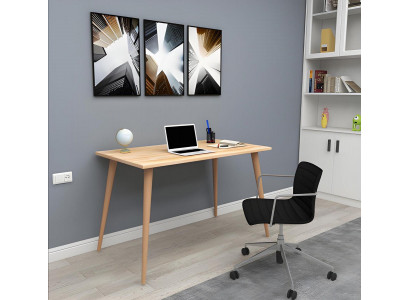Beige wooden table designer loft table stylish desks luxury furniture