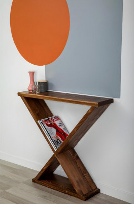 Brown console table modern side furniture luxurious robust table