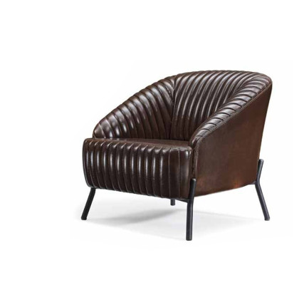 Brown armchair designer living room recliner leather single-seat furniture