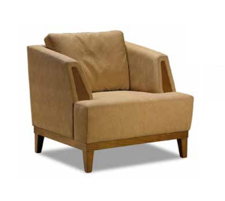Brown upholstered armchair designer textile single-seat modern TV armchair