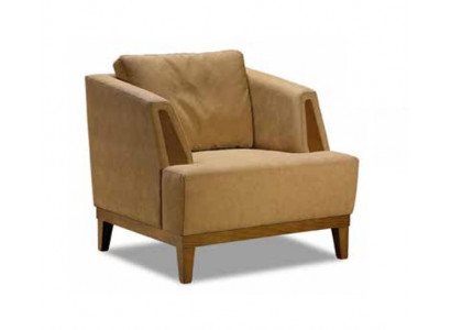 Brown upholstered armchair designer textile single-seat modern TV armchair