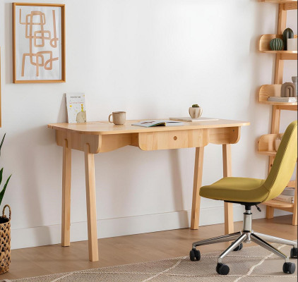 Beige desk designer computer desk luxurious robust office furniture