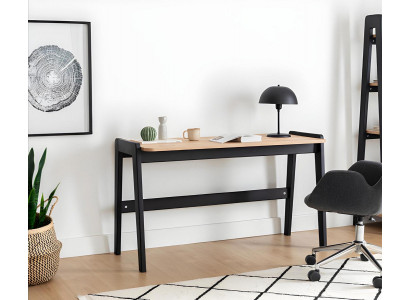 Black-beige computer desk, robust desk, designer office furniture