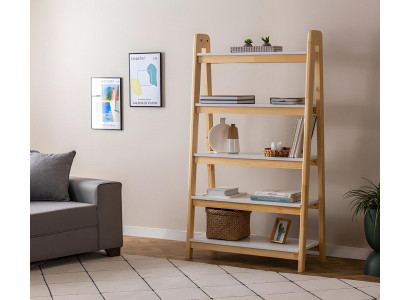 Light beige bookshelf designer wall shelves luxurious wood filing cabinet