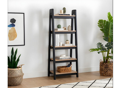Black-Brown Bookshelf Designer Wall Shelf Office File Shelf Stand