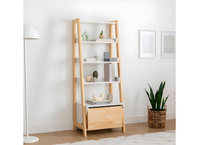 Elegant bookshelf modern study room furniture wooden frame shelves