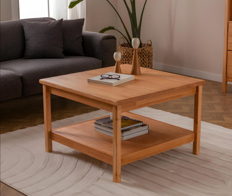 Brown coffee table designer living room wooden side table.