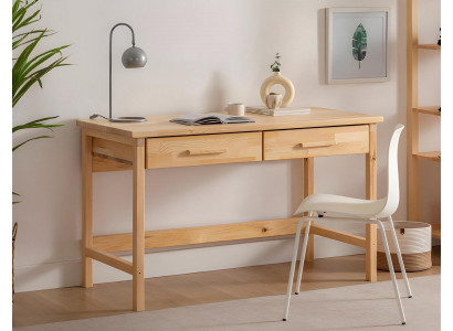 Stylish Beige Desk Modern Filing Table Luxury Wood Furniture