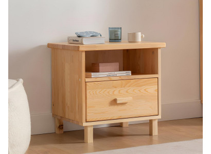 Beige drawer nightstand bedroom night table side table