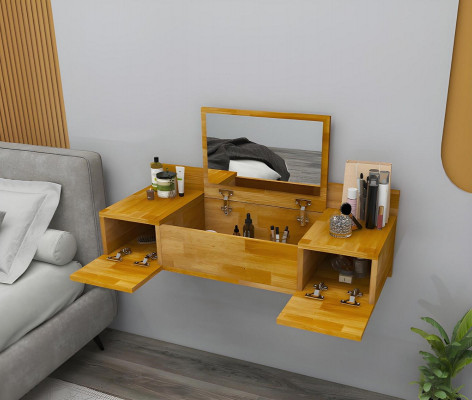 Modern Braun Dressing Table with Mirror Luxury Console Dresser Bedroom