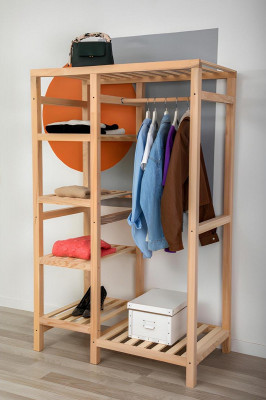 Wardrobe Beige Shelf Cabinet Clothes Wardrobe Furniture Modern Wardrobes Wood