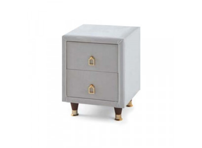 Light gray upholstered bedside table designer bedroom furniture nightstand
