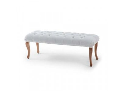 Luxurious bed bench bedroom textile furniture classic noble wooden feet
