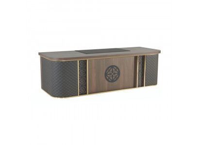 Office desk modern design brown black two-tone rectangular form style