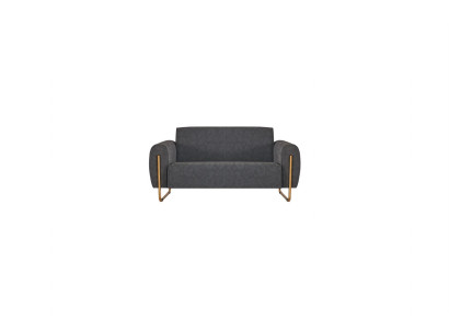 Fabric Sofa Gray Solid Color Home Office 2-Seater Stainless Steel Modern Design