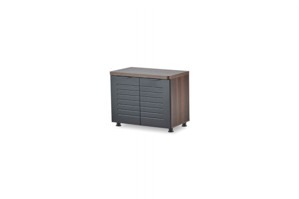 Study office cabinet dresser rectangular black brown two-toned