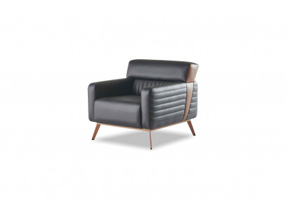Armchair Study 1-Seater Black Solid Color Modern Design Living Room