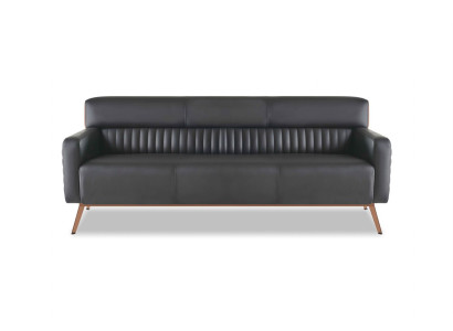 Home office 3-seater sofa black solid color modern design living room