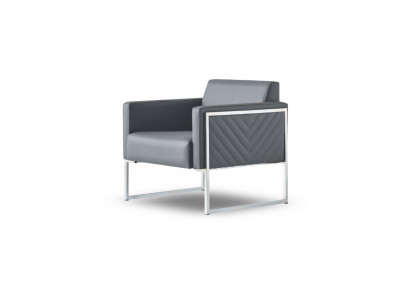 Armchair Office 1-Seater Gray Solid Color Modern Design Living Room