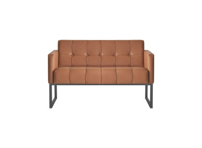 Sofa 2-Seater Brown Solid Color Modern Design Study Living Room