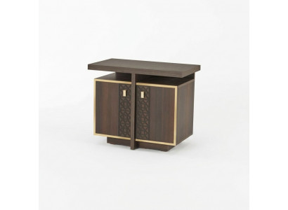 Sideboard Brown with Doors Solid Color Modern Office Filing Cabinet