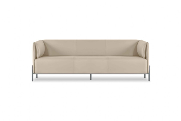 Home office set 3-seater sofa beige modern design living room cushions