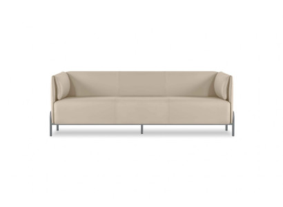 Home office set 3-seater sofa beige modern design living room cushions