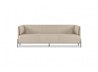 Home office set 3-seater sofa beige modern design living room cushions