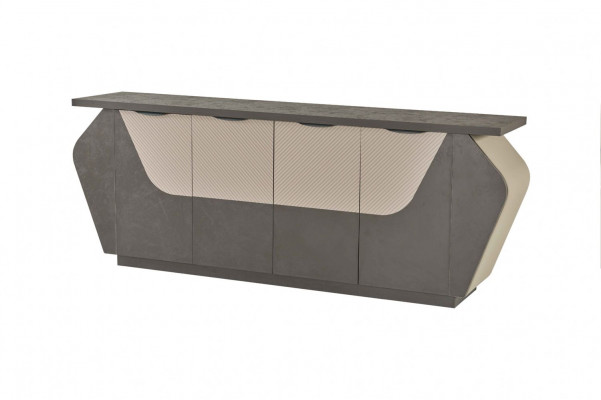Study Room Sideboard Filing Cabinet Gray Two-Toned Storage Modern