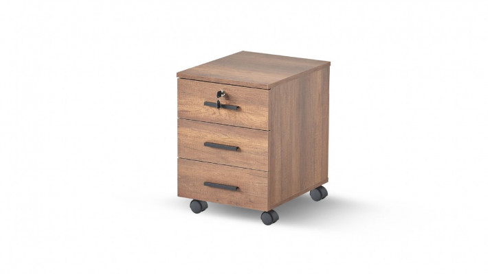 Workroom Dresser Brown Drawers Solid Color Modern Design Wheels
