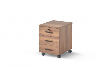 Workroom Dresser Brown Drawers Solid Color Modern Design Wheels