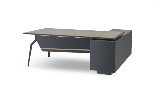 Black-Brown Office Desk Designer Corner Desk Wood Office Furniture
