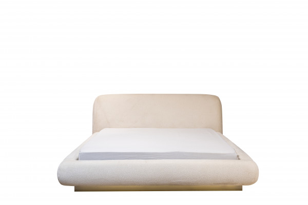 Modern white upholstered bed textile bed double bed luxury bedroom furniture