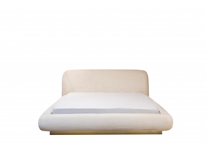 Modern white upholstered bed textile bed double bed luxury bedroom furniture